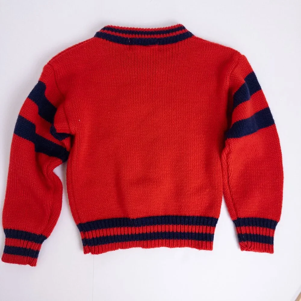 Vintage OshKosh B'Gosh 80s 3-Piece Overalls Knit Sweater‎ Shirt Set Plaid Red 4T